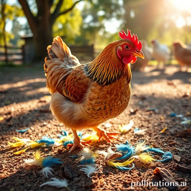 why do chickens eat feathers off the ground